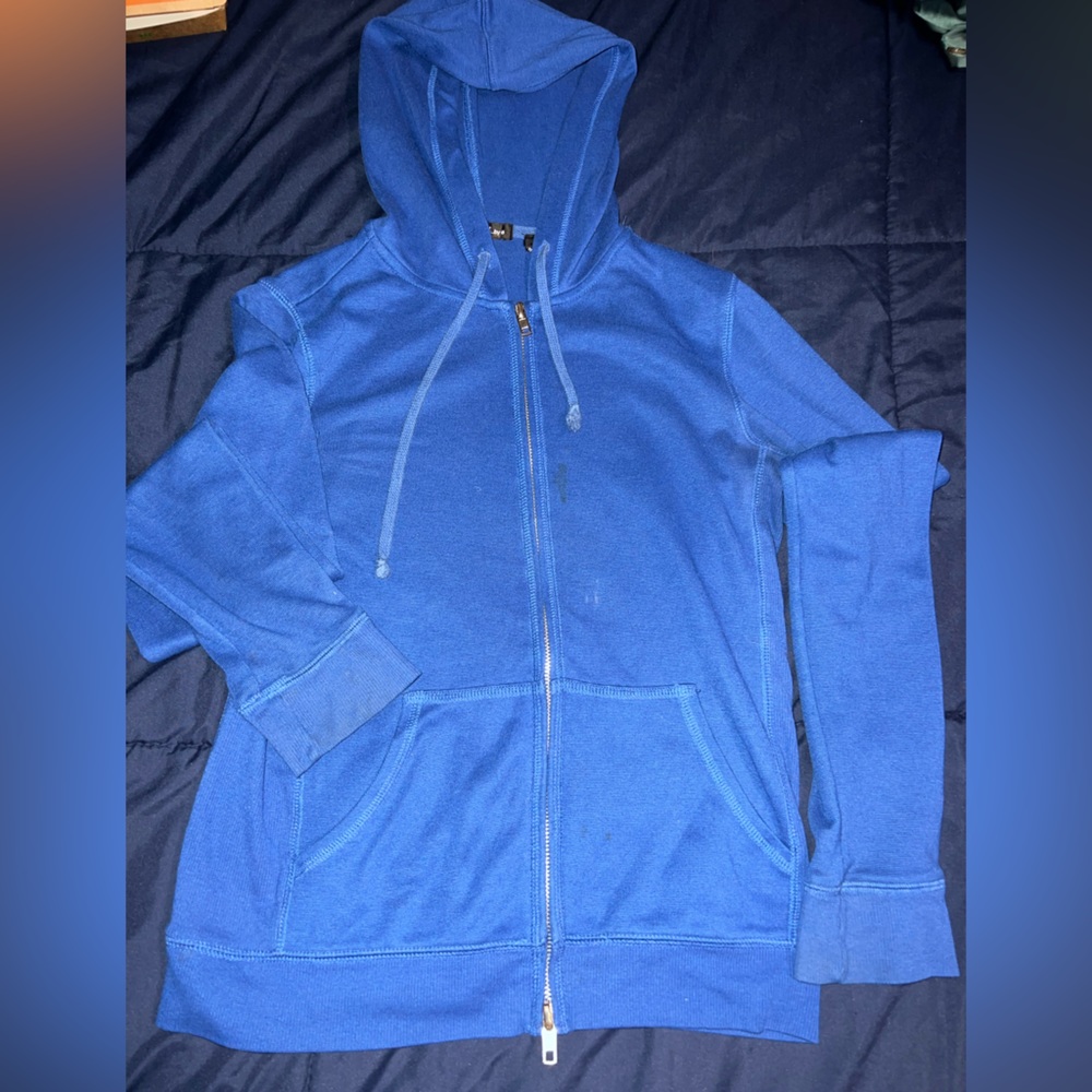 Blue Zip Up Sweater